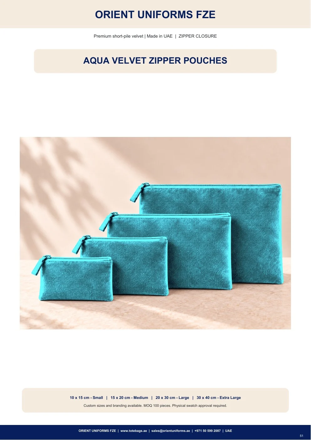Aqua Velvet Zipper Pouches Aqua Velvet Zipper Pouches