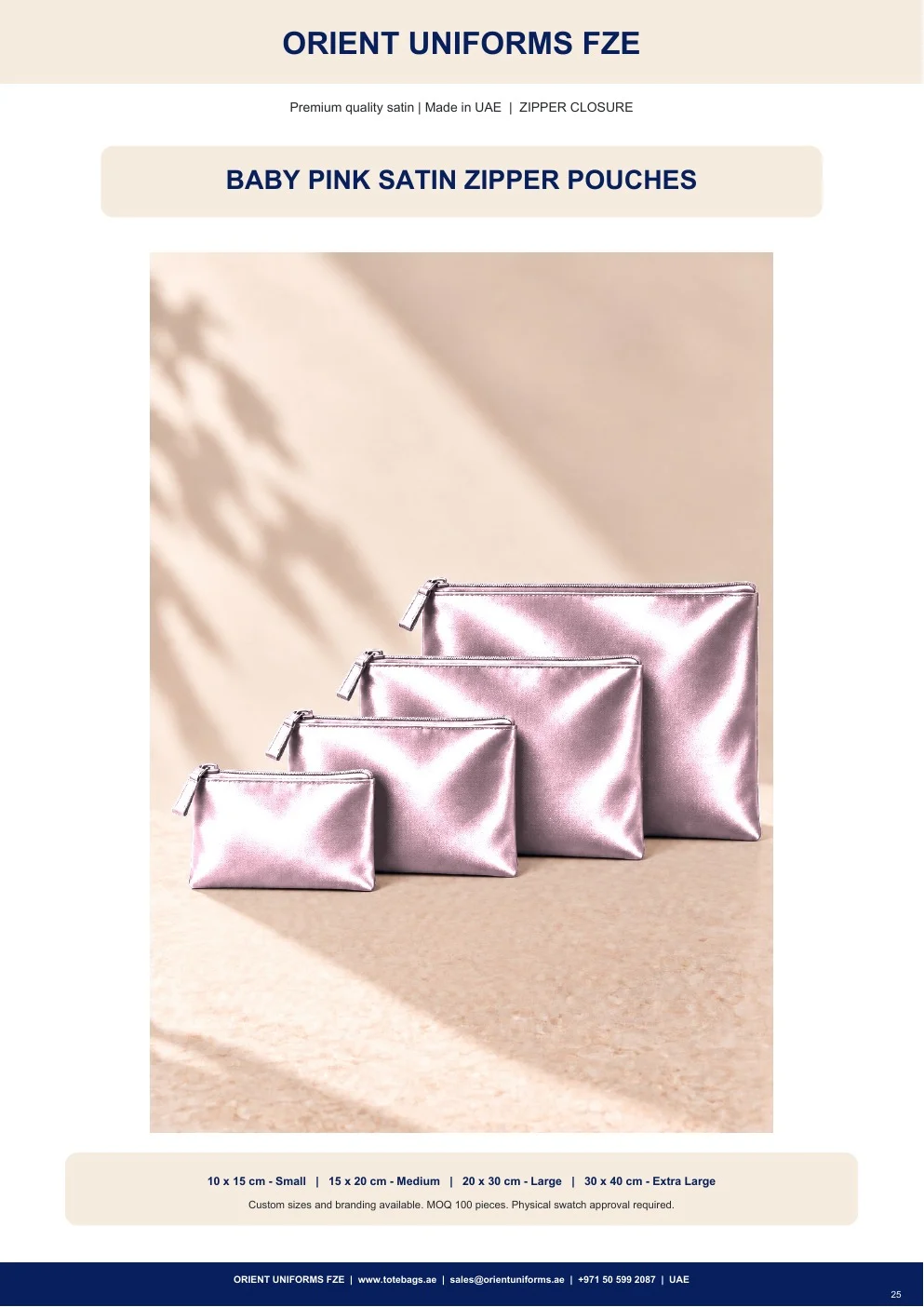 Baby Pink Satin Zipper Pouches Baby Pink Satin Zipper Pouches