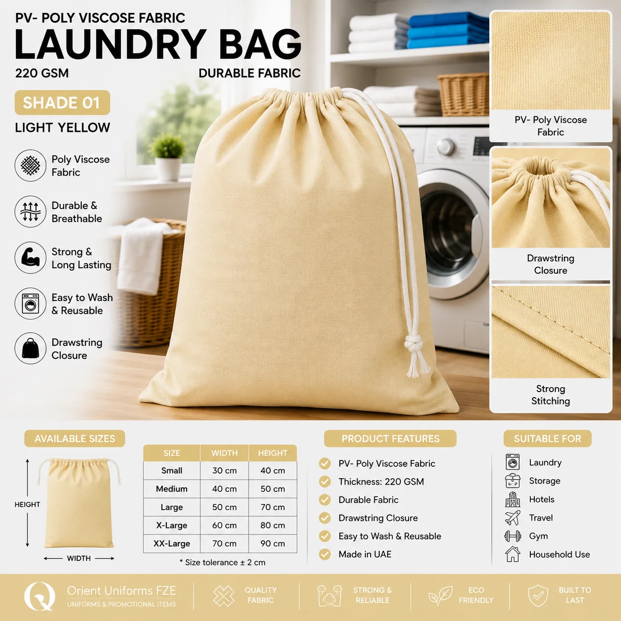 Beige Poly Viscose Hotel Laundry Bag Beige Poly Viscose Hotel Laundry Bag