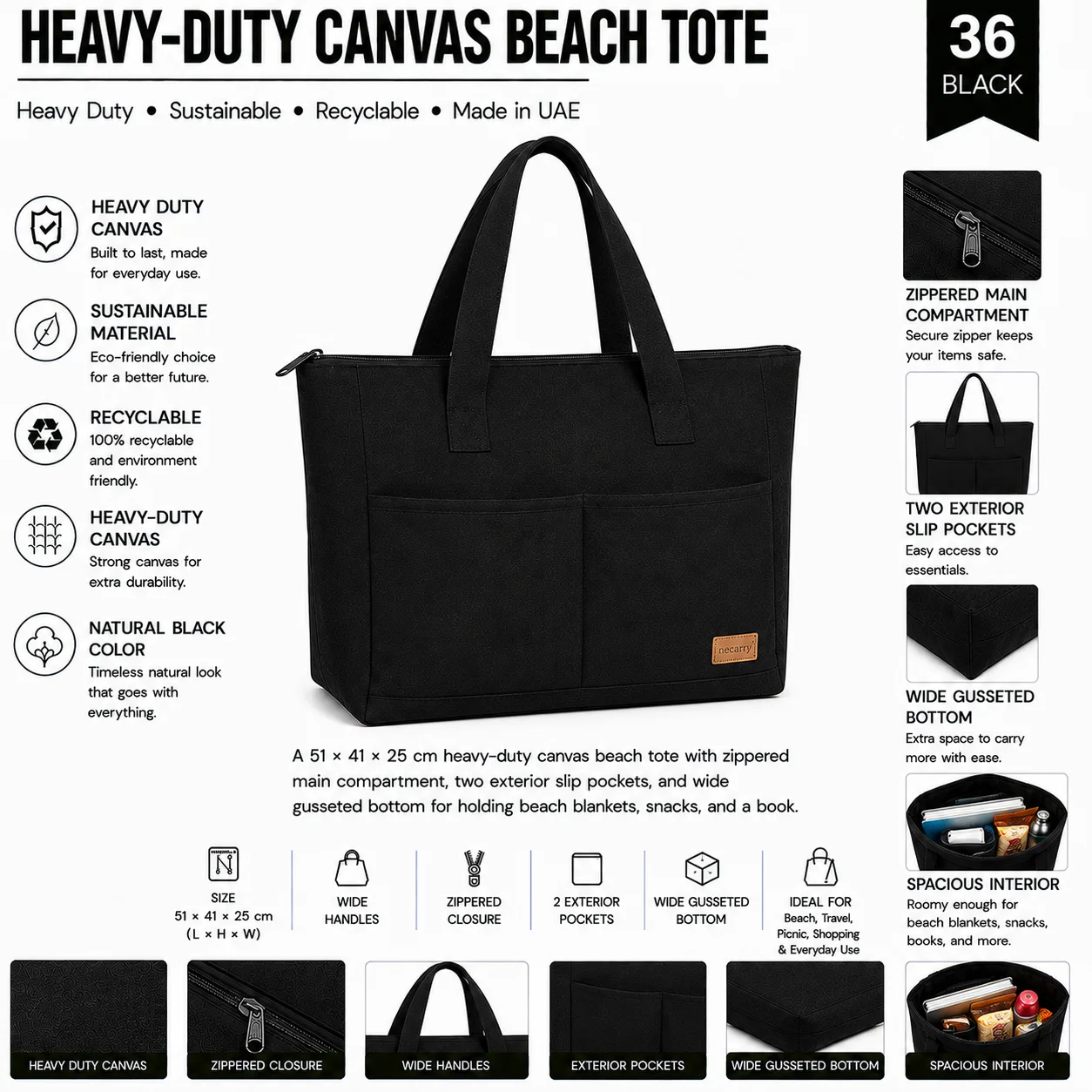 Black Canvas Tote Bag Brand Merchandise Shopper Black Canvas Tote Bag Brand Merchandise Shopper