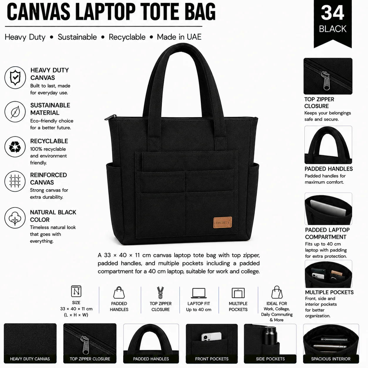 Black Canvas Tote Bag Market Shopper Black Canvas Tote Bag Market Shopper