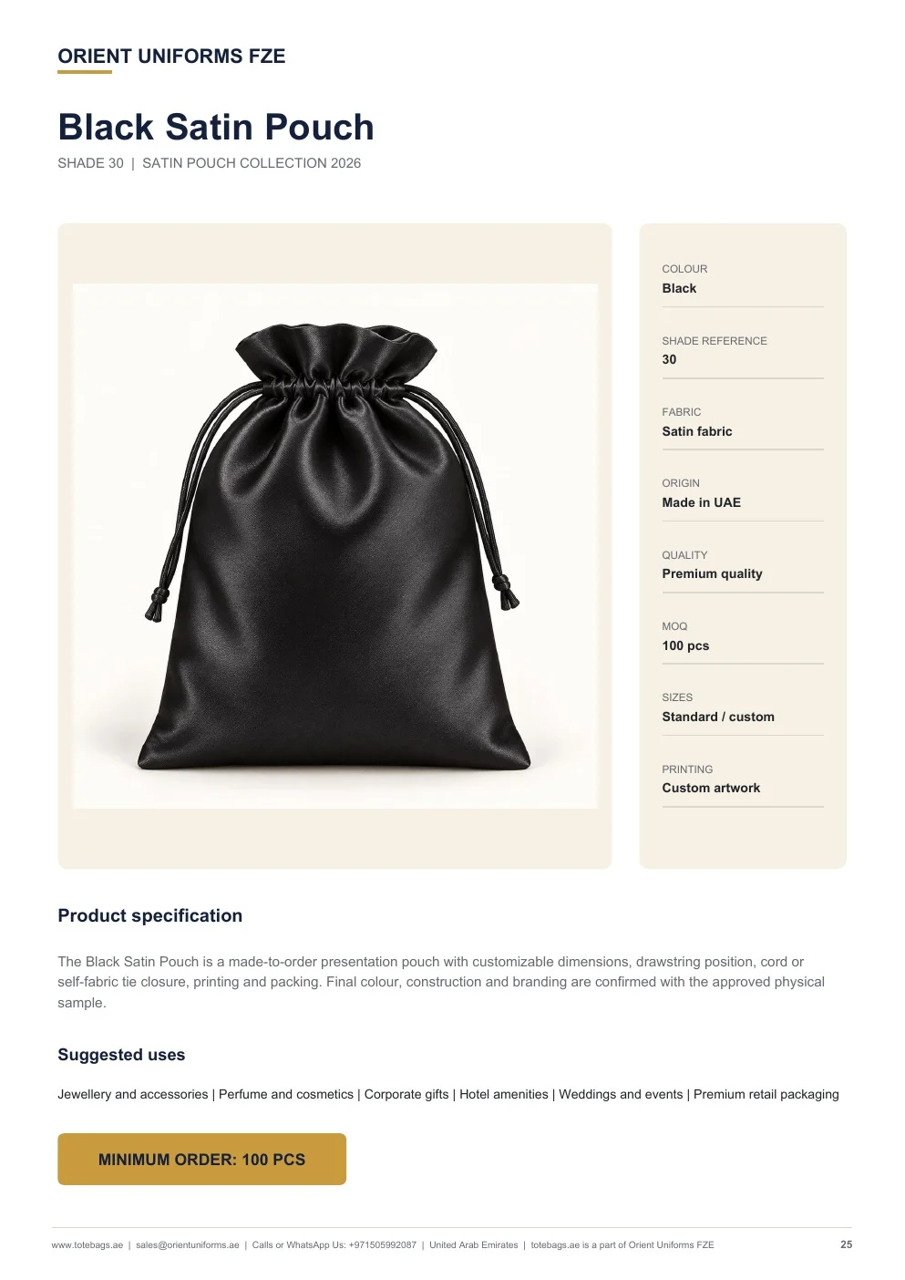 Black Satin Drawstring Pouches — SKU-TB:black-satin-drawstring-pouches