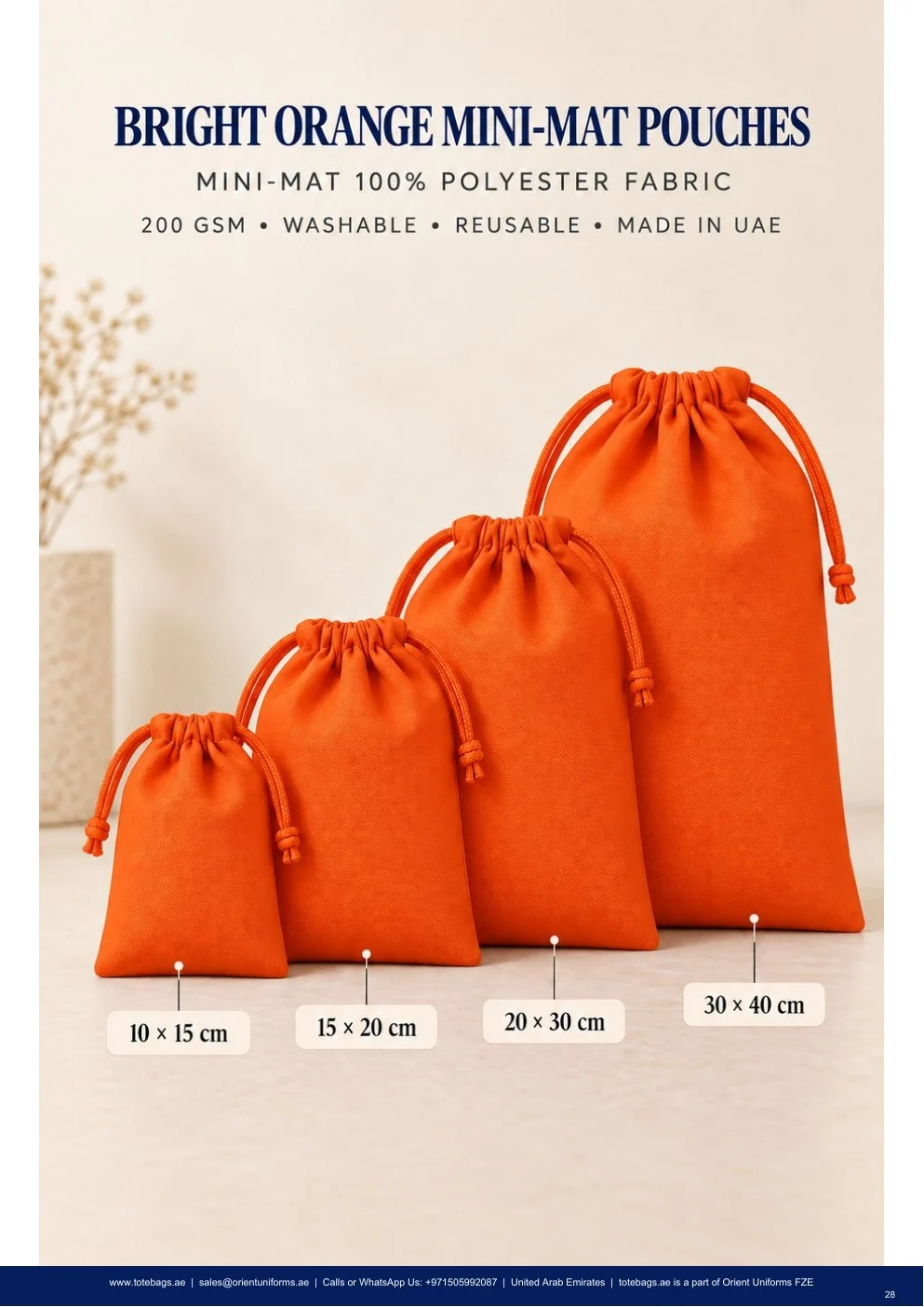 Bright Orange MiniMat Drawstring Pouches — SKU-TB:bright-orange-minimat-drawstring-pouches Bright Orange MiniMat Drawstring Pouches — SKU-TB:bright-orange-minimat-drawstring-pouches