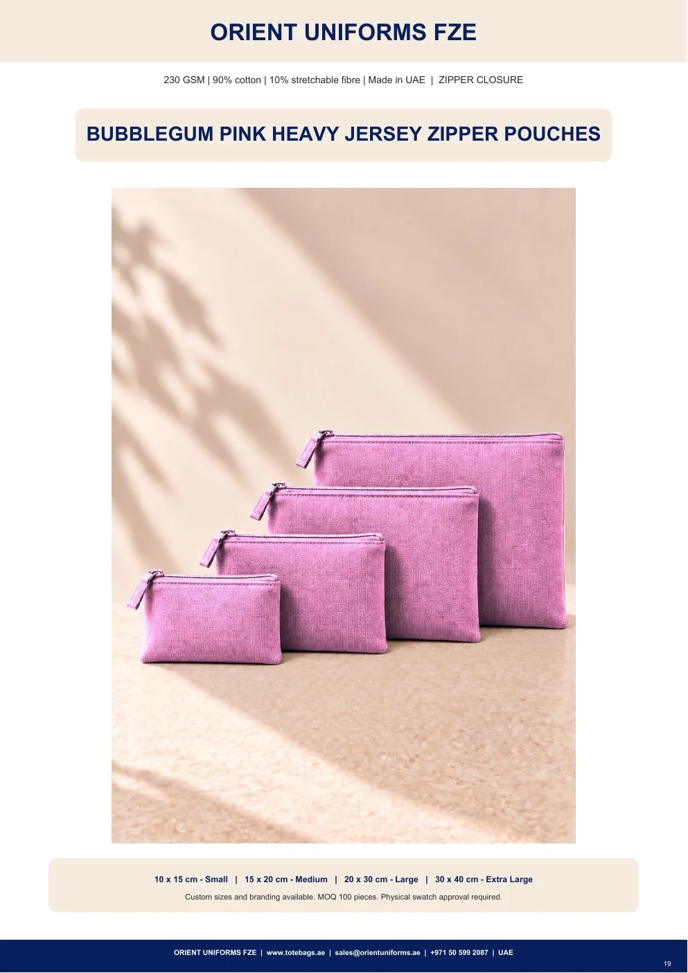 Bubblegum Pink Heavy Jersey Zipper Pouches Bubblegum Pink Heavy Jersey Zipper Pouches