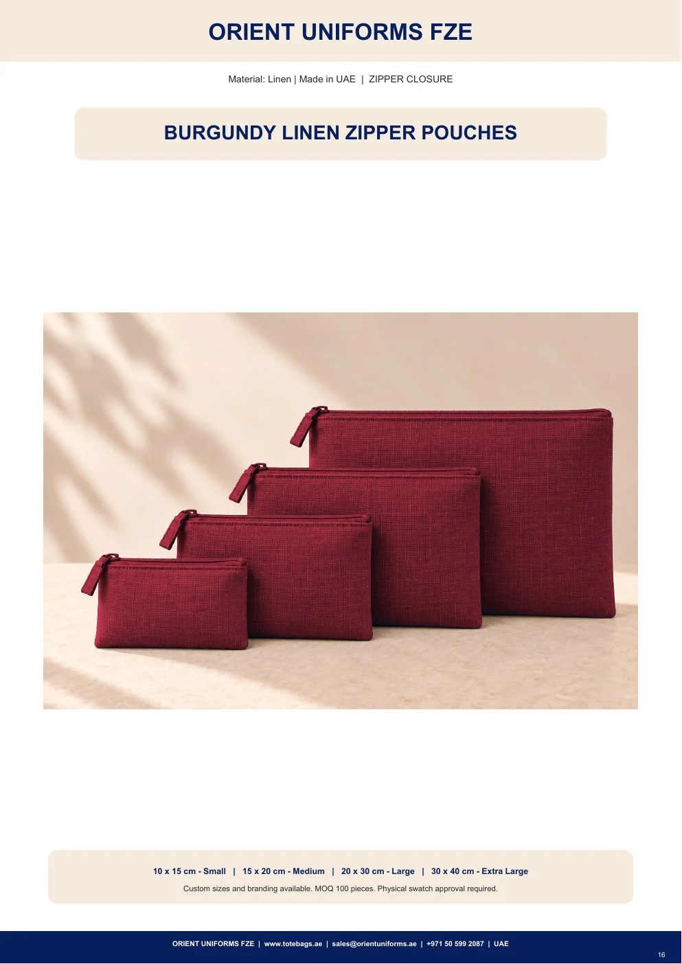Burgundy Linen Zipper Pouches Burgundy Linen Zipper Pouches