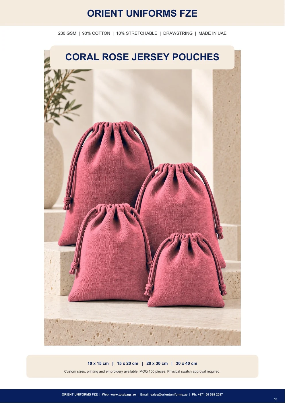 Coral Rose Jersey Drawstring Pouches — SKU-TB:coral-rose-jersey-drawstring-pouches Coral Rose Jersey Drawstring Pouches — SKU-TB:coral-rose-jersey-drawstring-pouches