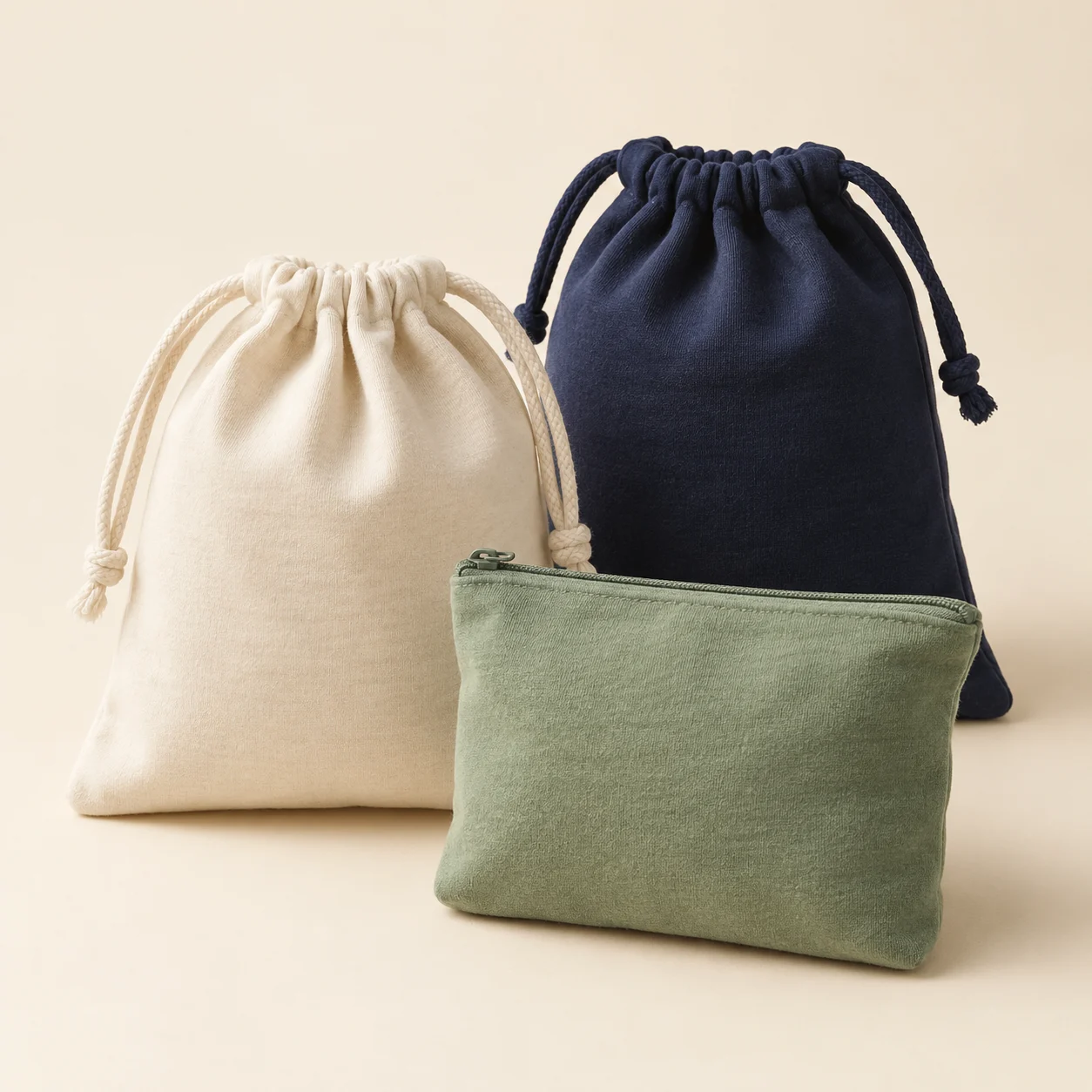 Cotton Jersey Drawstring Pouches Cotton Jersey Drawstring Pouches