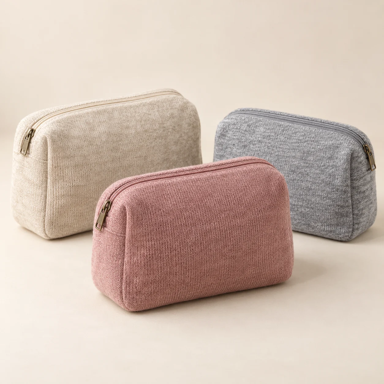 Cotton Jersey Zipper Pouches Cotton Jersey Zipper Pouches