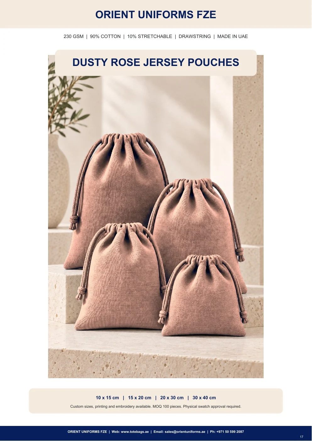 Dusty Rose Jersey Drawstring Pouches Dusty Rose Jersey Drawstring Pouches