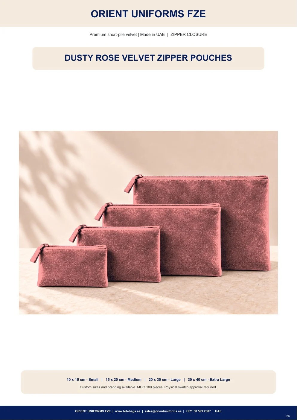 Dusty Rose Velvet Zipper Pouches Dusty Rose Velvet Zipper Pouches