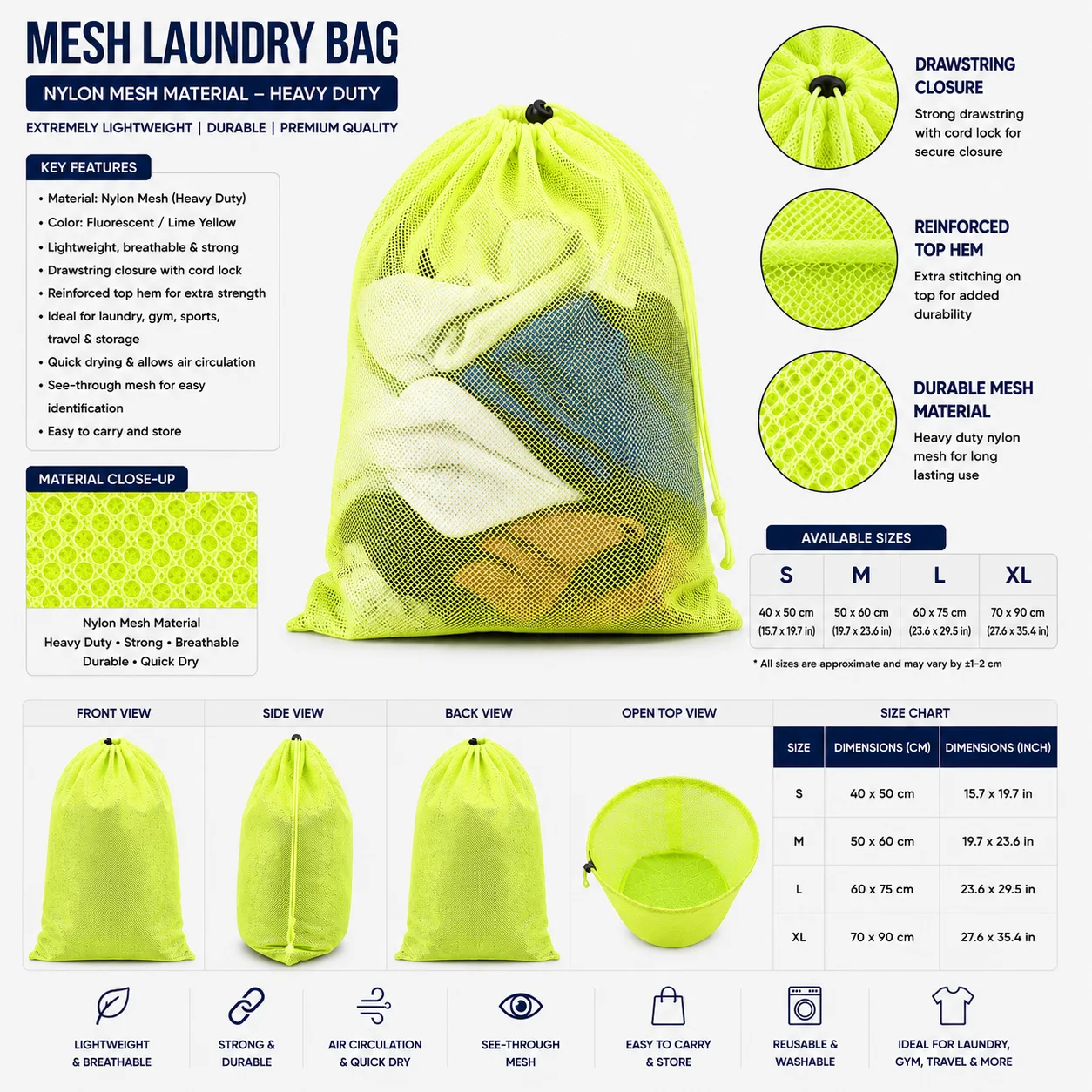 Mesh Laundry Bag Range