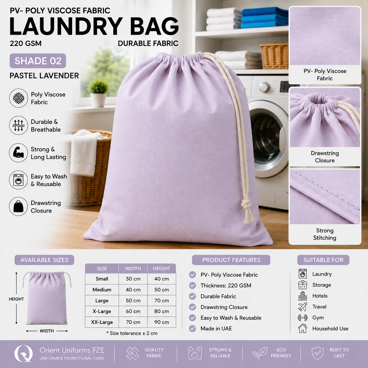 Light Grey Poly Viscose Linen Collection Bag
