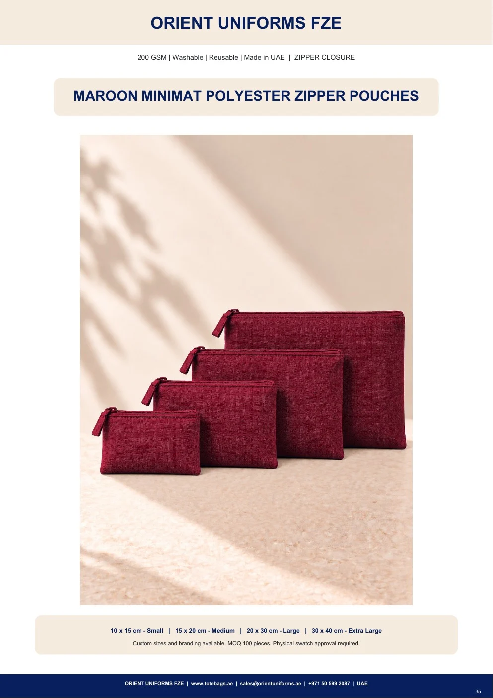 Maroon Minimat Polyester Zipper Pouches Maroon Minimat Polyester Zipper Pouches