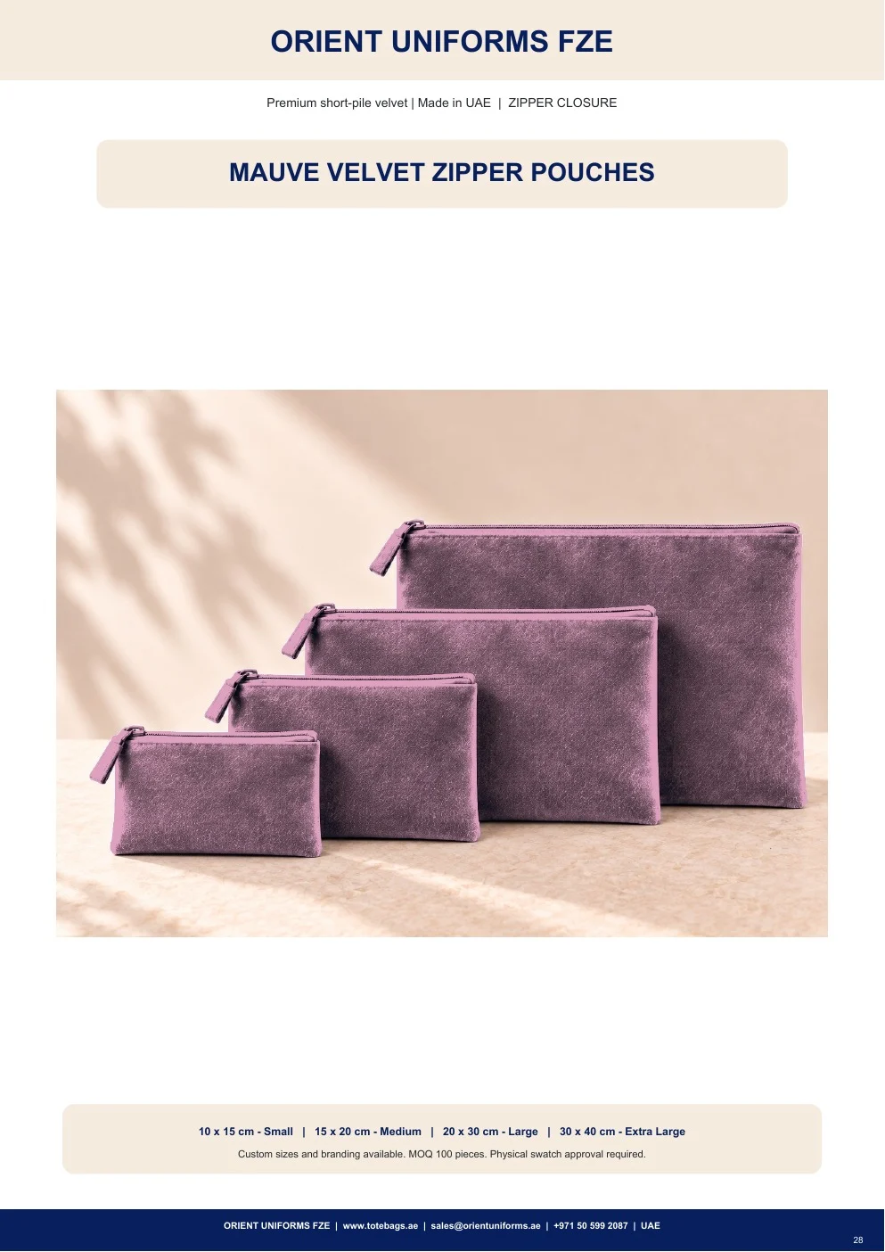 Mauve Velvet Zipper Pouches Mauve Velvet Zipper Pouches