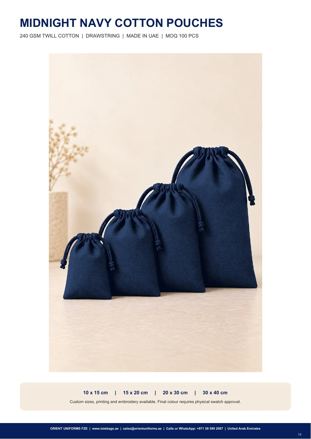 Midnight Navy Cotton Drawstring Pouches — SKU-TB:midnight-navy-cotton-drawstring-pouches Midnight Navy Cotton Drawstring Pouches — SKU-TB:midnight-navy-cotton-drawstring-pouches
