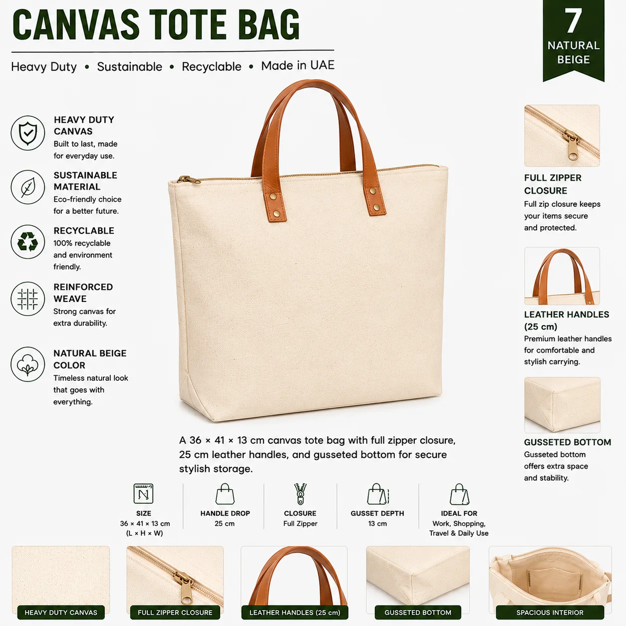 Natural Beige Canvas Tote Bag Campaign Shopper Natural Beige Canvas Tote Bag Campaign Shopper