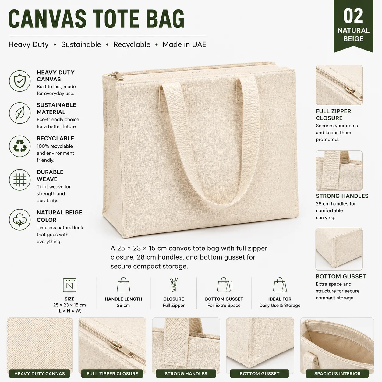 Natural Beige Canvas Tote Bag Utility Shopper Natural Beige Canvas Tote Bag Utility Shopper