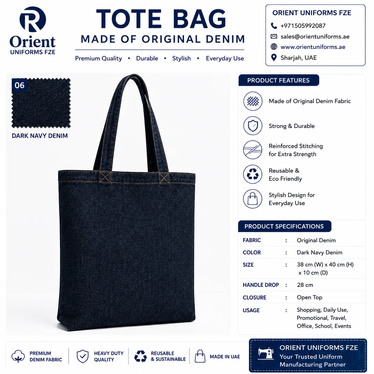 Related Navy Blue Denim Tote Bag Corporate Shopper reference