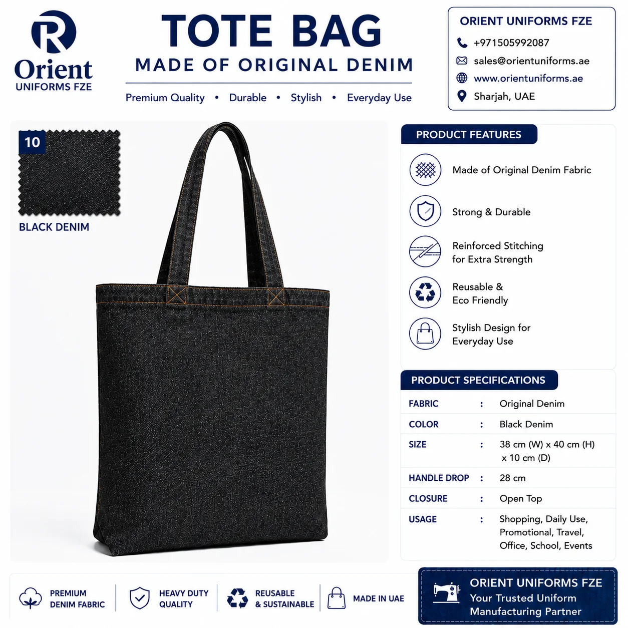 Related Navy Blue Denim Tote Bag Everyday Shopper reference