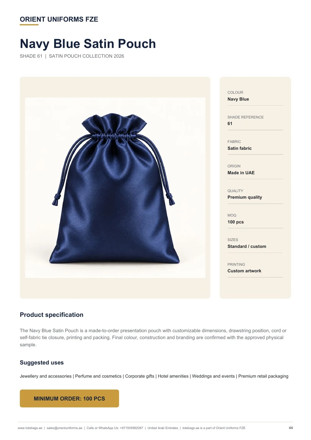 Navy Blue Satin Drawstring Pouches Navy Blue Satin Drawstring Pouches