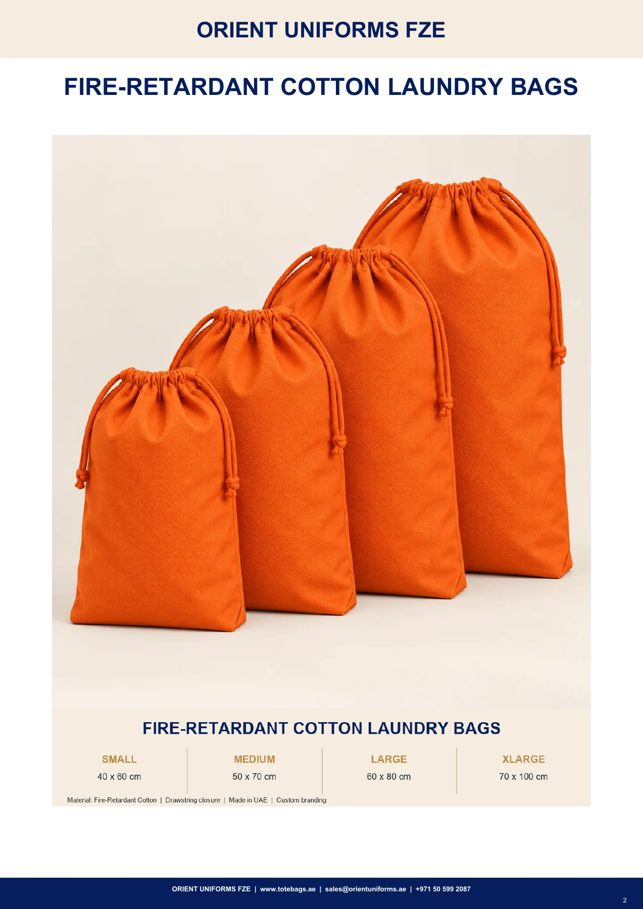 Orange Cotton Specialist Laundry Bag Orange Cotton Specialist Laundry Bag