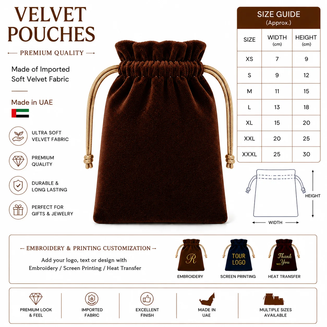 Orange Velvet Gift Pouch