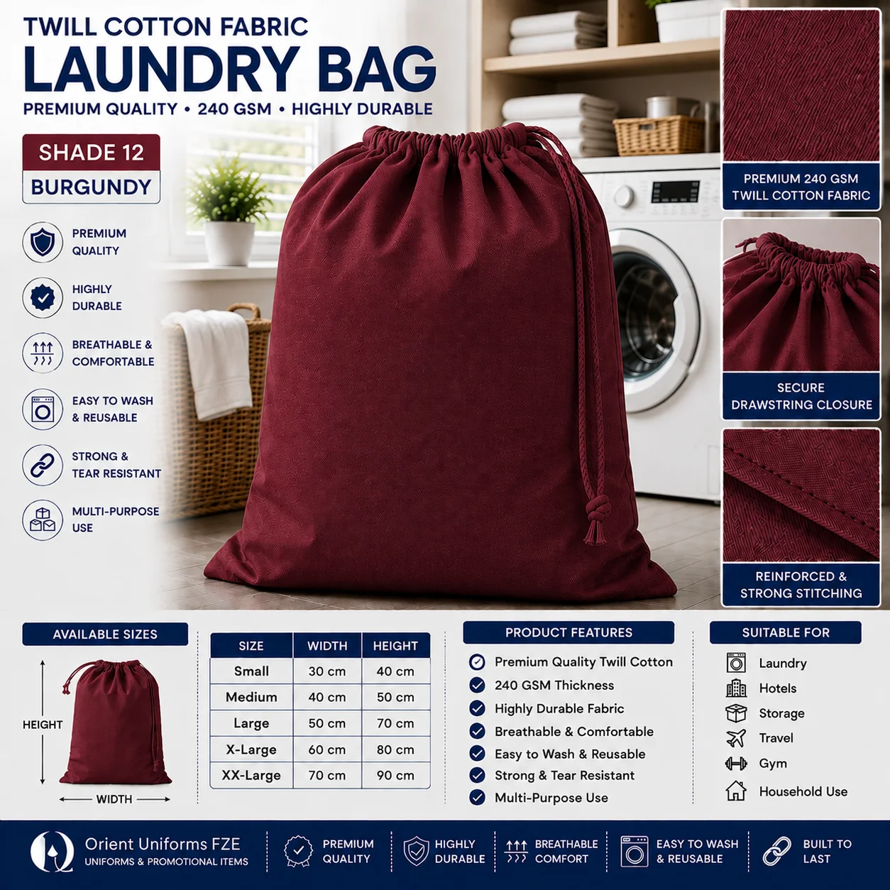 Pink Cotton Commercial Laundry Bag Pink Cotton Commercial Laundry Bag