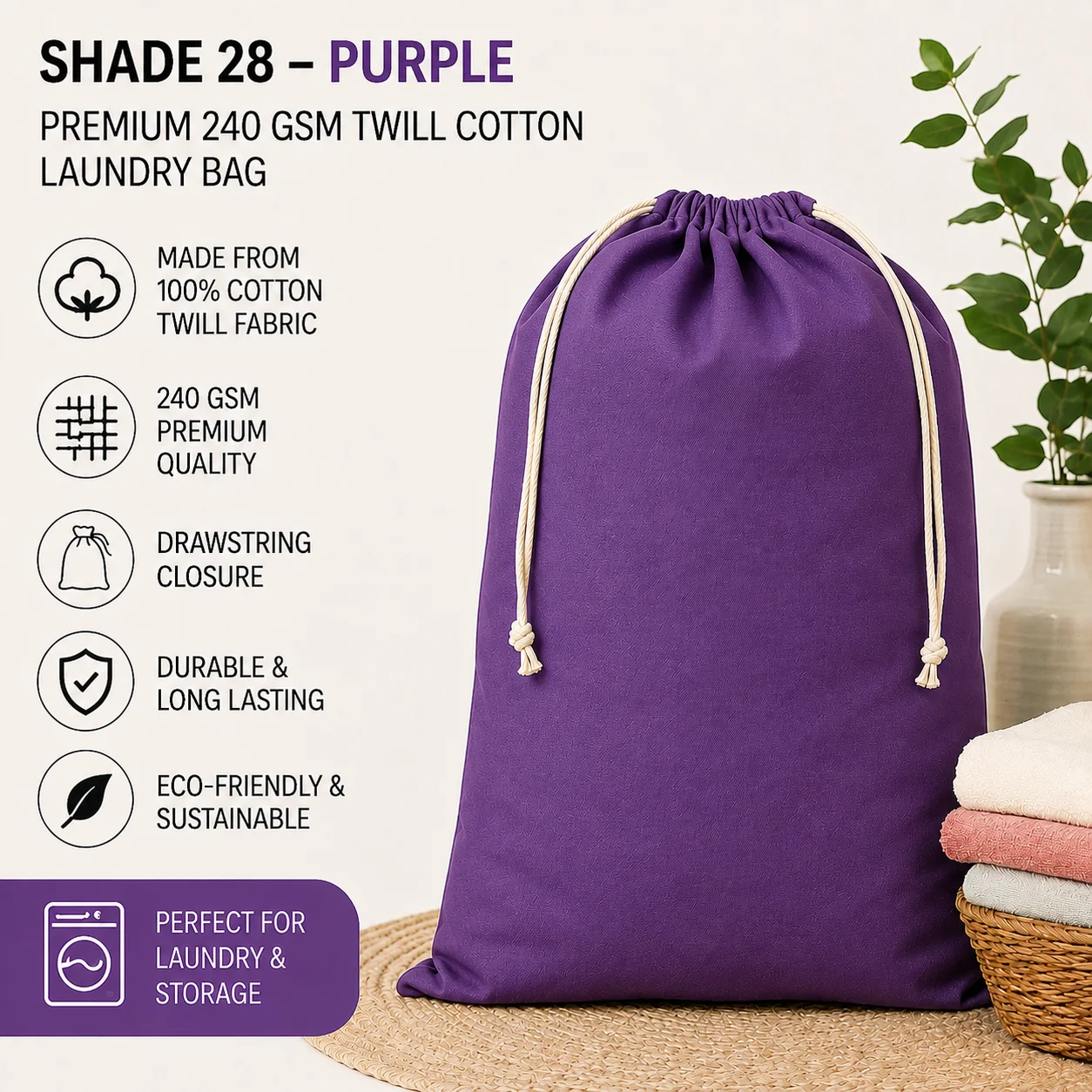 Pink Cotton Hotel Laundry Bag Pink Cotton Hotel Laundry Bag