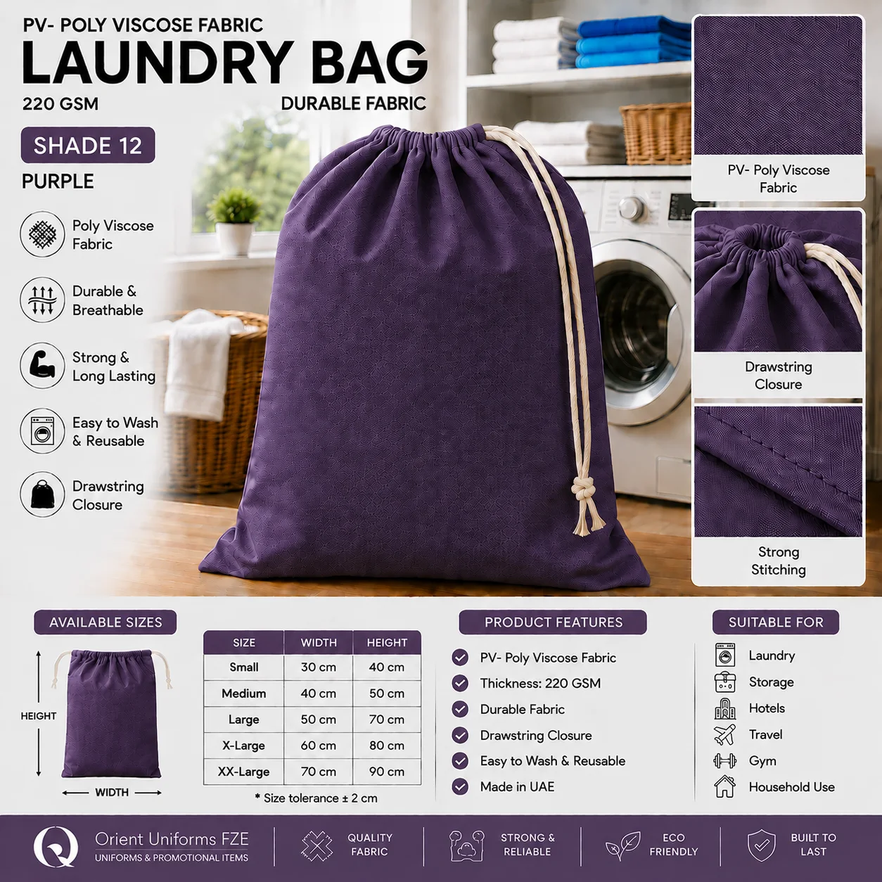 Pink Poly Viscose Commercial Laundry Bag