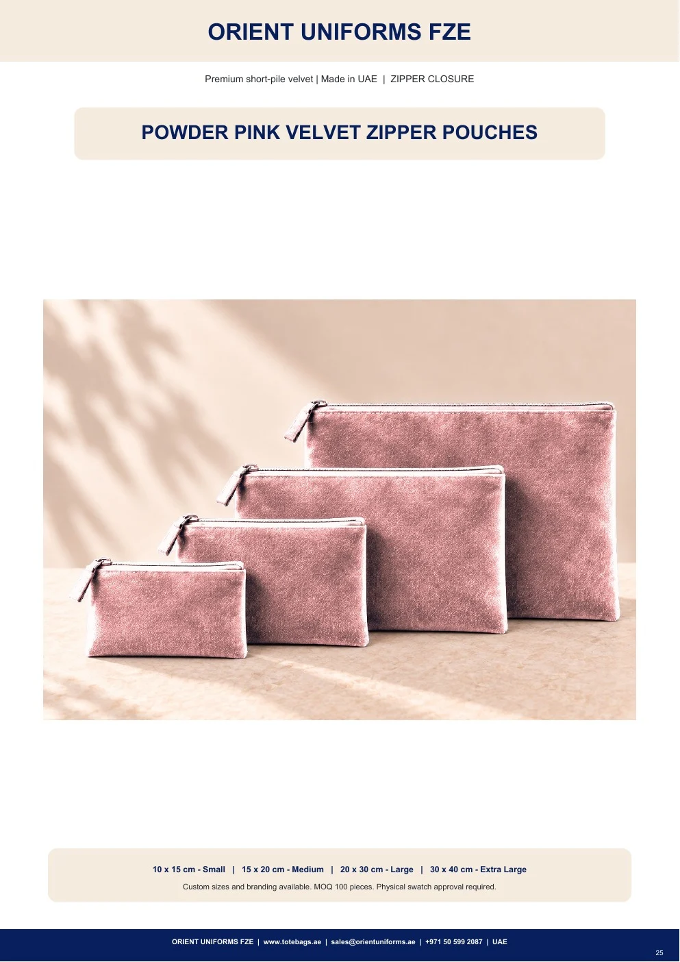 Powder Pink Velvet Zipper Pouches Powder Pink Velvet Zipper Pouches