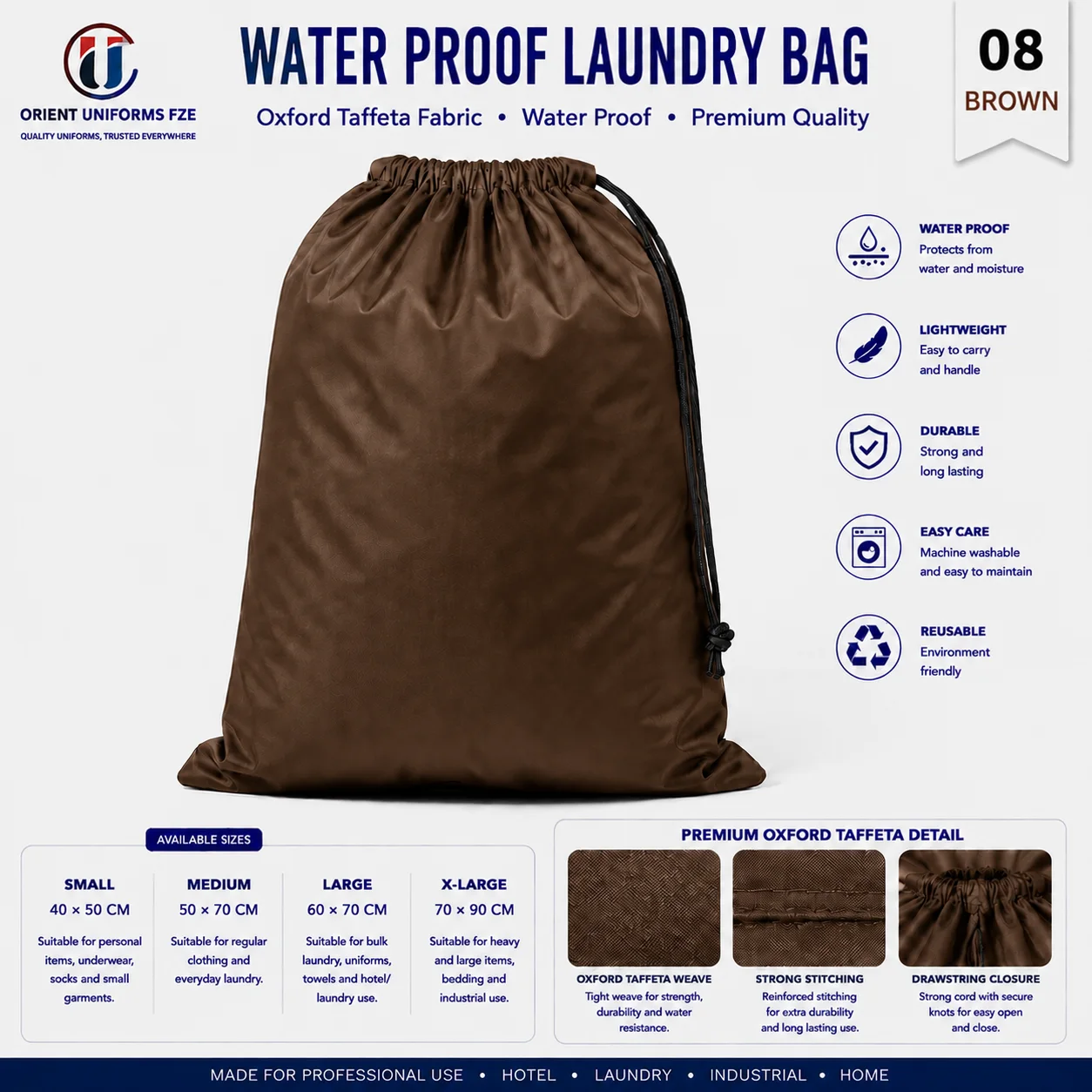 Red Waterproof Oxford Taffeta Hotel Laundry Bag Red Waterproof Oxford Taffeta Hotel Laundry Bag