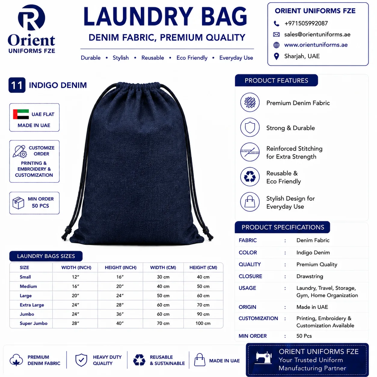 Royal Blue Denim Garment Collection Bag Royal Blue Denim Garment Collection Bag