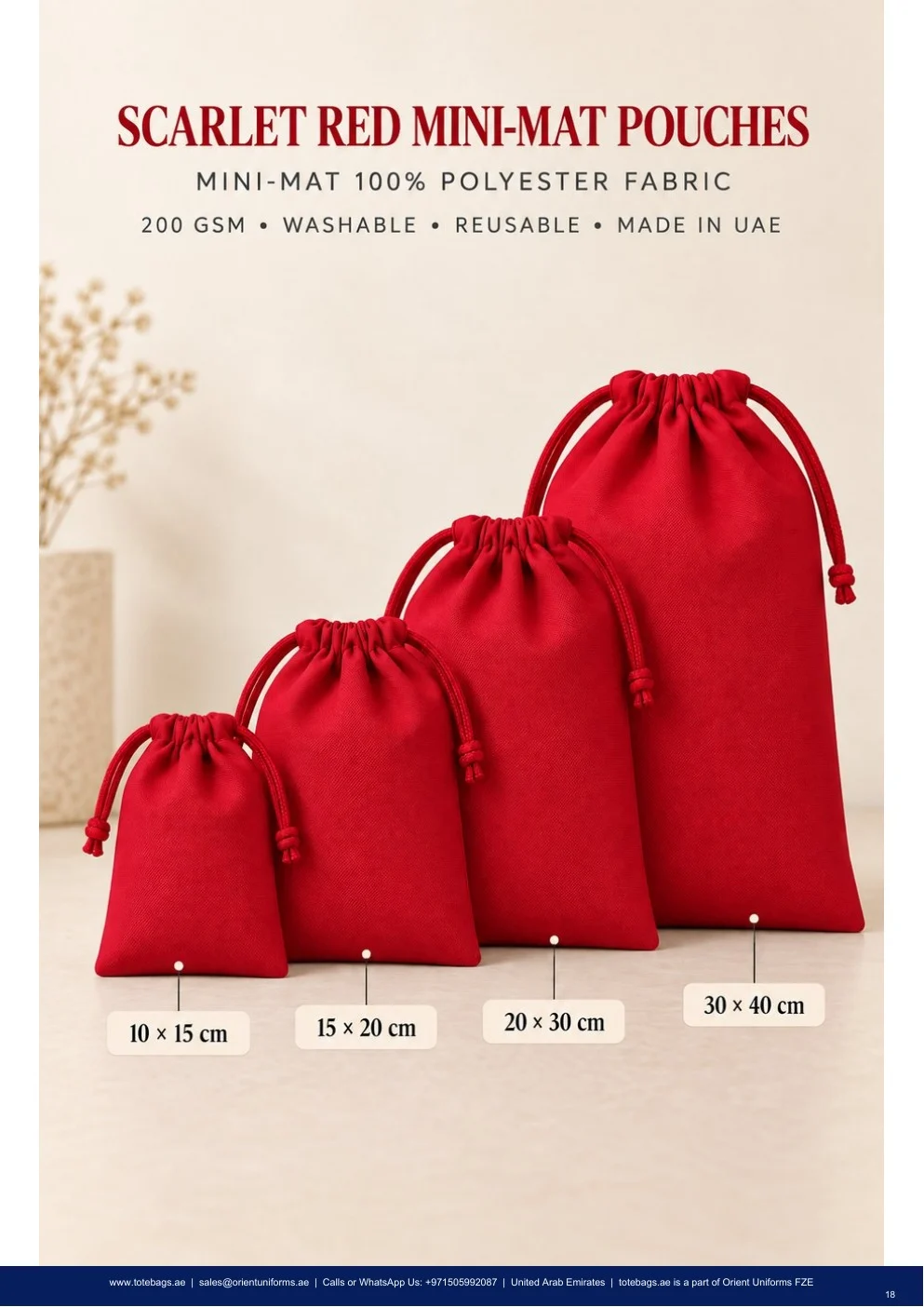 Scarlet Red MiniMat Drawstring Pouches — SKU-TB:scarlet-red-minimat-drawstring-pouches Scarlet Red MiniMat Drawstring Pouches — SKU-TB:scarlet-red-minimat-drawstring-pouches