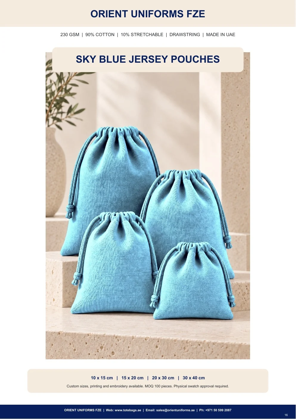 Sky Blue Jersey Drawstring Pouches — SKU-TB:sky-blue-jersey-drawstring-pouches