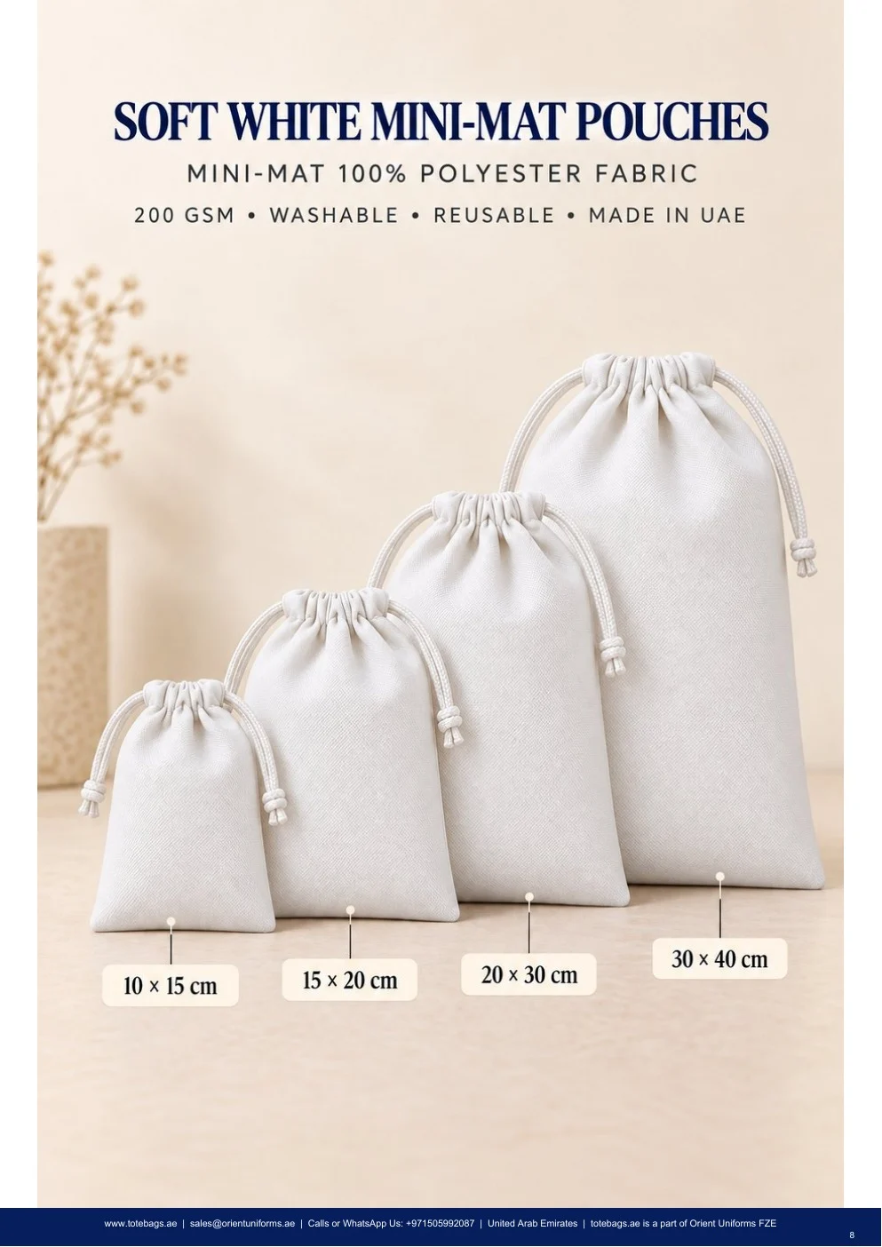Soft White MiniMat Drawstring Pouches — SKU-TB:soft-white-minimat-drawstring-pouches Soft White MiniMat Drawstring Pouches — SKU-TB:soft-white-minimat-drawstring-pouches