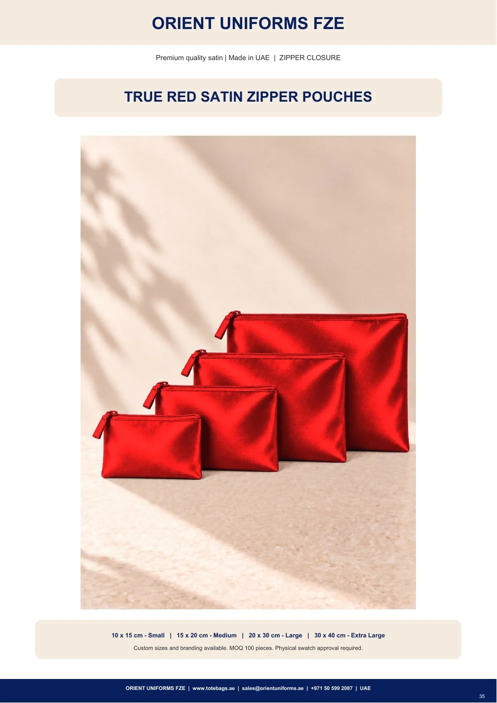 True Red Satin Zipper Pouches True Red Satin Zipper Pouches