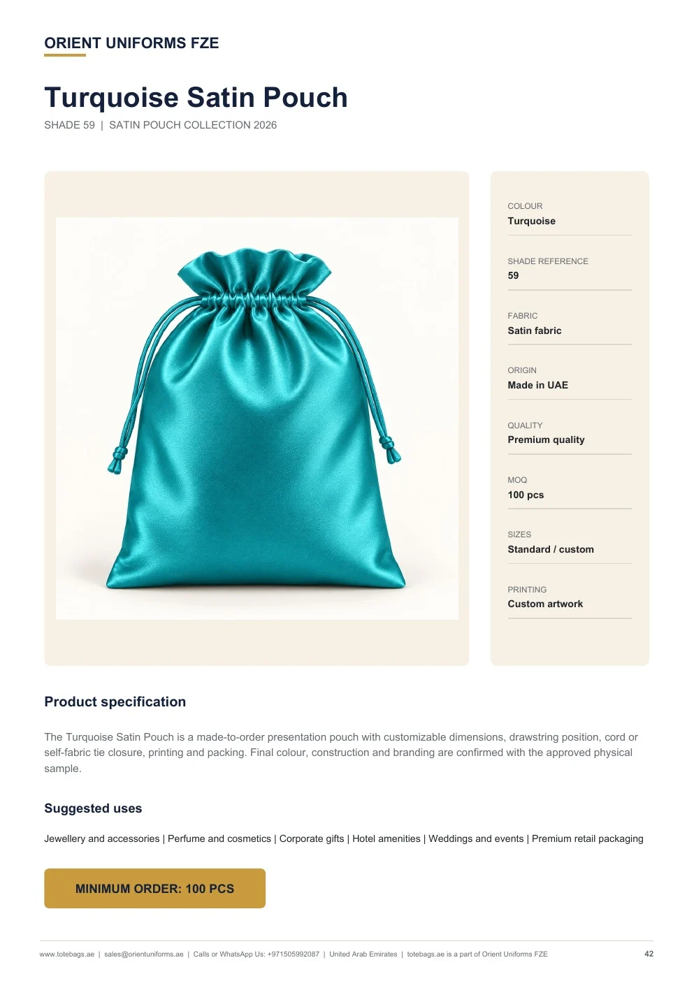Turquoise Satin Drawstring Pouches — SKU-TB:turquoise-satin-drawstring-pouches