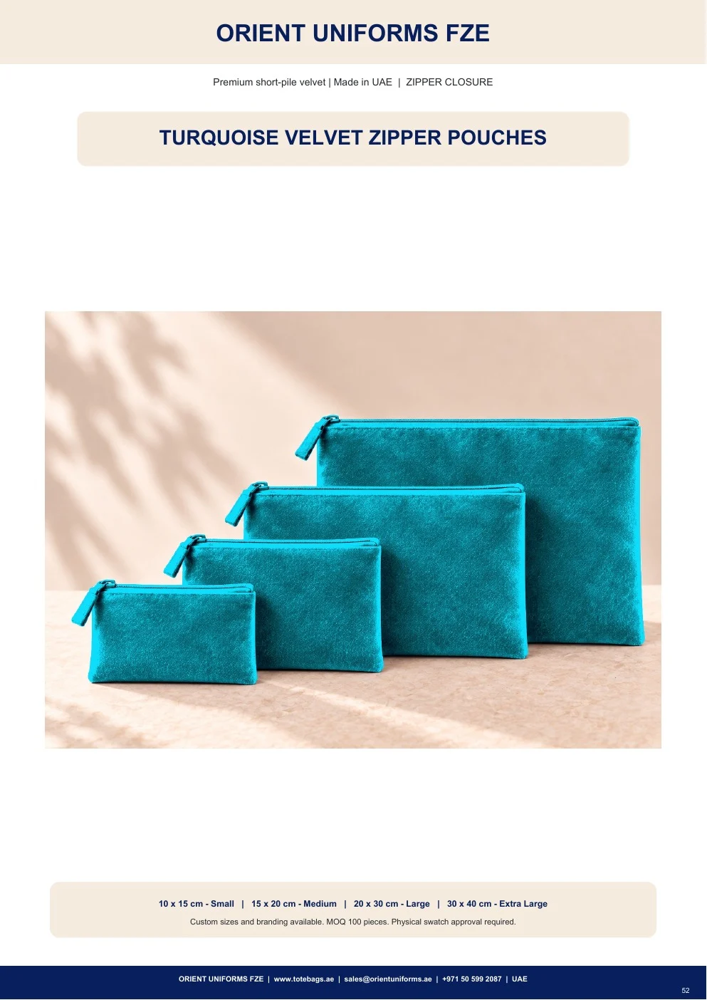 Turquoise Velvet Zipper Pouches Turquoise Velvet Zipper Pouches