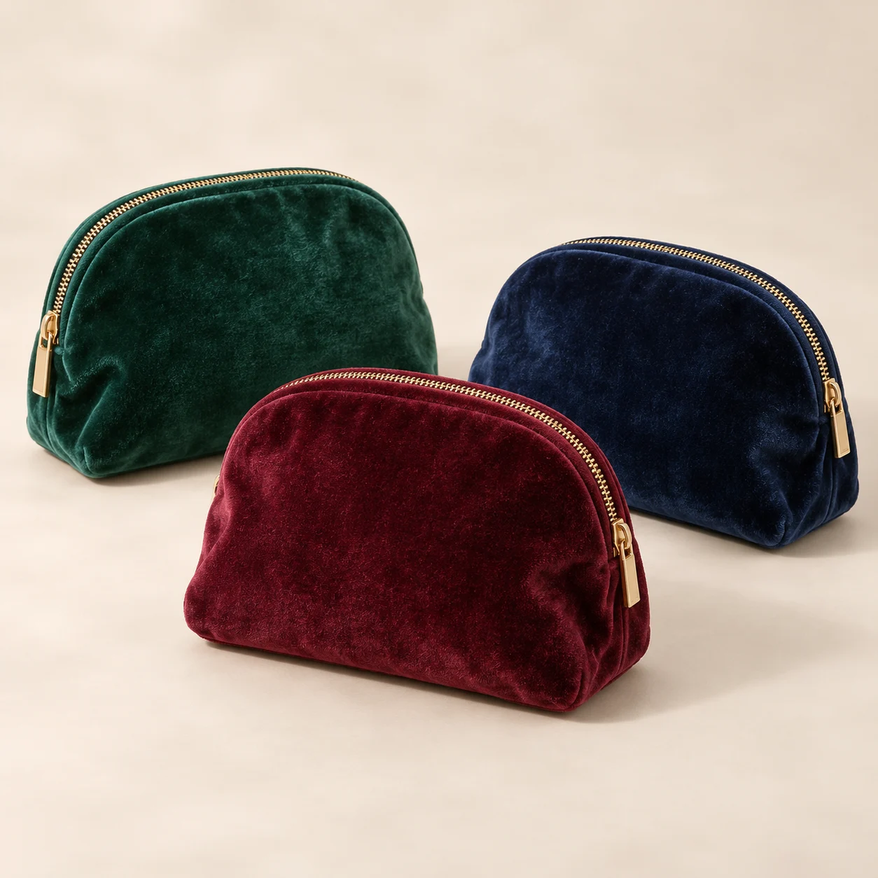 Velvet Zipper Pouches