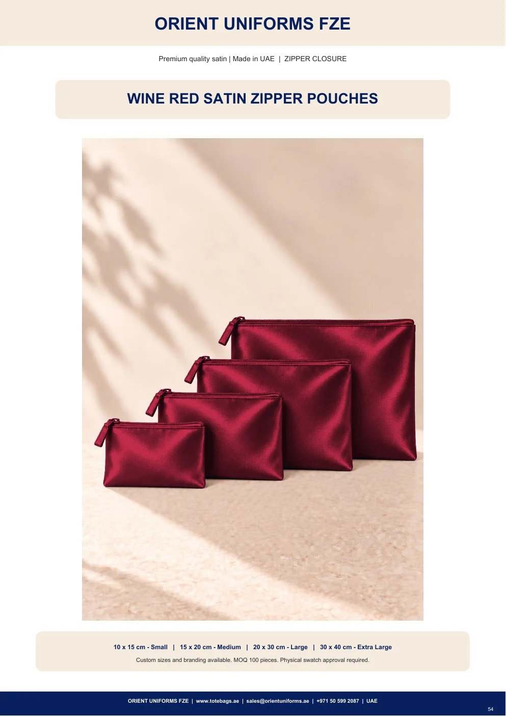 Wine Red Satin Zipper Pouches Wine Red Satin Zipper Pouches