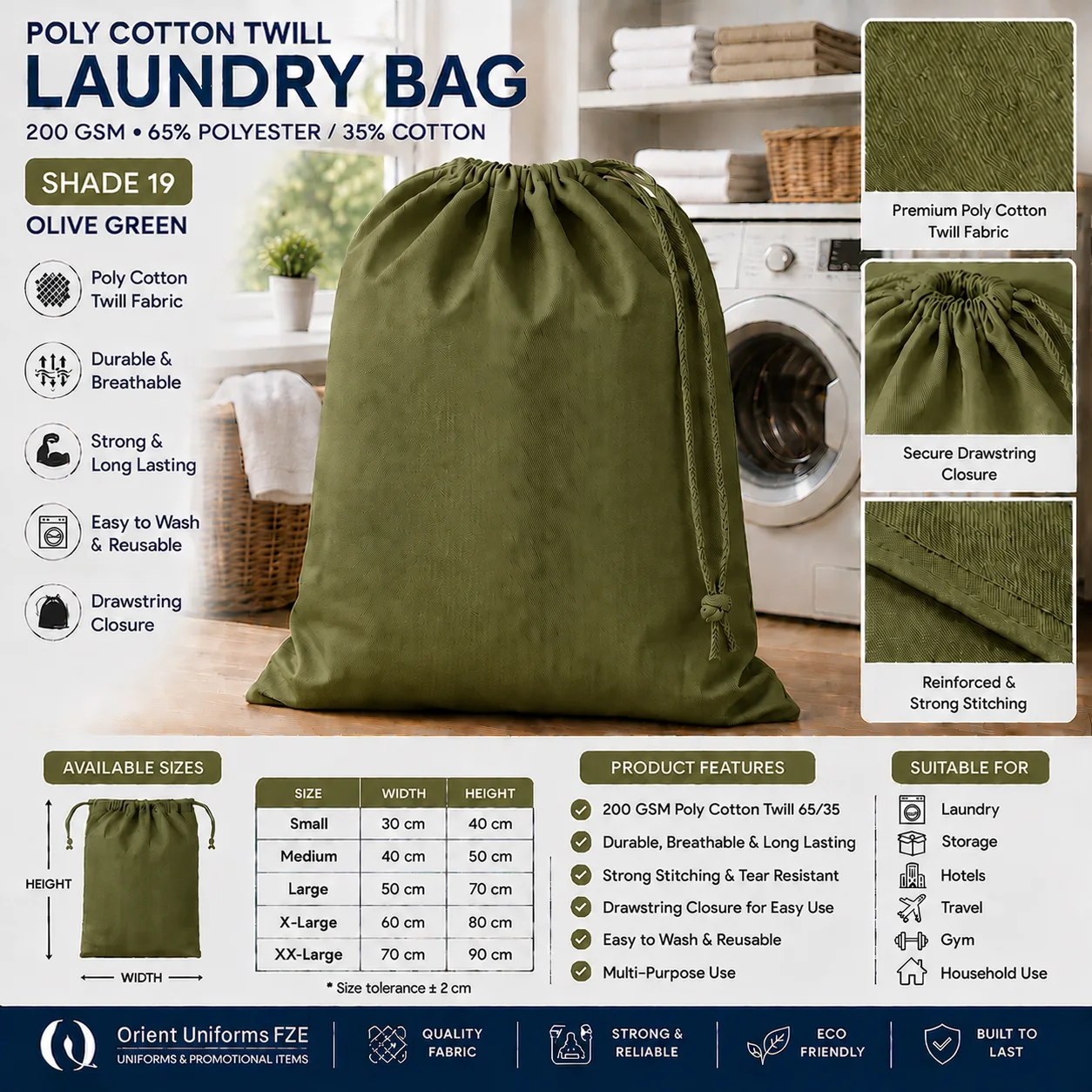 Yellow Poly Cotton Commercial Laundry Bag Yellow Poly Cotton Commercial Laundry Bag