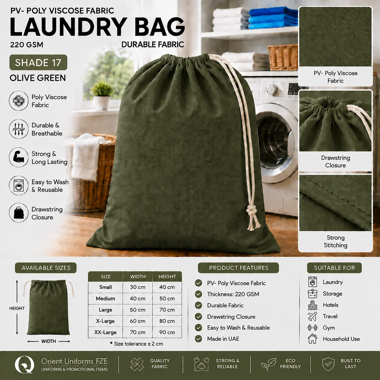 Yellow Poly Viscose Commercial Laundry Bag